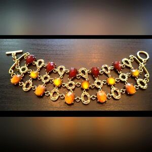 VINTAGE ESTATE SIGNED LIZ CLAIBORNE RHINESTONE 7" BRACELET